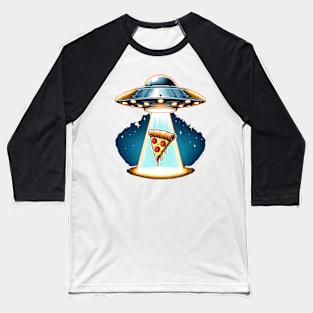 Funny Pizza Ufo, Pizza Lover Baseball T-Shirt